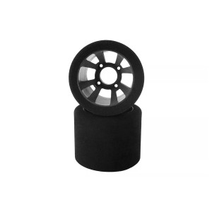 Mechové zadní gumy, PAN CAR 1/10, stříbrný disk, sh 37, 2 ks.