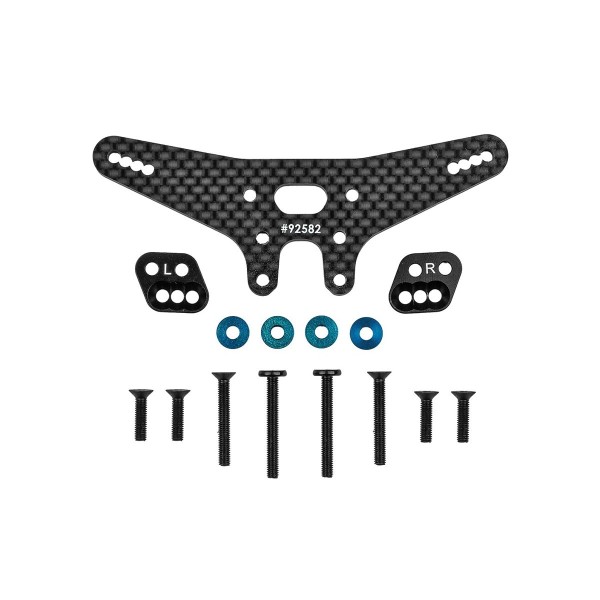 RC10B7.1 FT Konverzní sada zadní věže tlumičů Gull Dropper desek, - 2mm