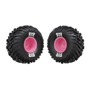 Arrma kolo s pneu dBoots Cut Chevron MT, disk růžový (2)