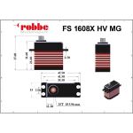 Robbe servo FS 1608X HV 16kg.cm 0.070s/60° MG