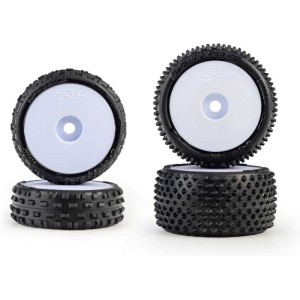 Pro-Line kolo 1:24 kobercové, přední Wedge, zadní Prism, disk bílý, Hex 7mm (4): Losi Micro-B