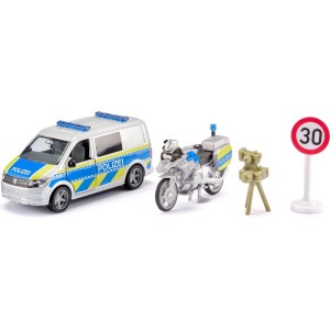 SIKU Super - Volkswagen T6 policejní dodávka s motorkou 1:50