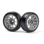 Sada driftových kol vč. pneumatik TSMK5-10 22x11 mm (šedá/4 ks)