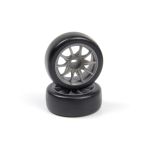 Sada driftových kol vč. pneumatik TSMK5-10 22x11 mm (šedá/4 ks)
