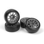 Sada driftových kol vč. pneumatik TSMK5-10 22x11 mm (šedá/4 ks)