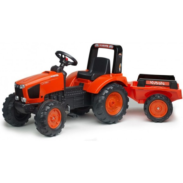 FALK - Šlapací traktor Kubota M135GX s vlečkou